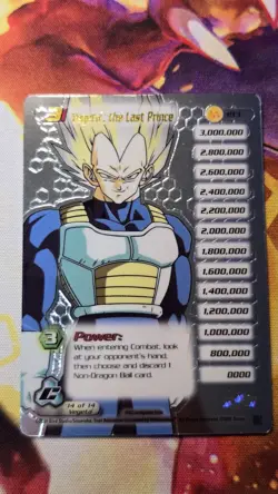 Vegeta The Last Prince Limited Foil Rare DBZ Score CCG Score Card Dragon Ball Z - Image 2