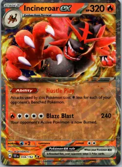 Incineroar ex 034/162 - SV05: Temporal Forces Double Rare Pokemon TCG NM - Image 1