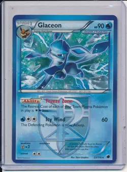 2013 Pokemon Black & White Plasma Freeze Glaceon Rare 23/116 Team Plasma - Image 1