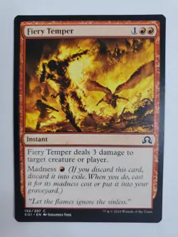 MTG Magic The Gathering Card Fiery Temper Instant Red Shadows over Innistrad - Image 1