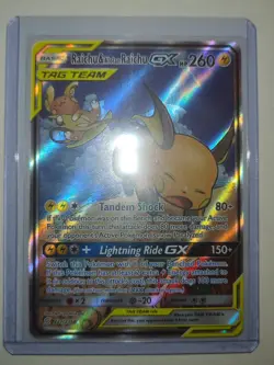 Raichu and Alolan Raichu GX Tag Team Alternative Art Card 221/236 - Read Desc. - Image 1