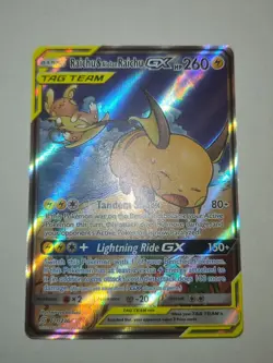 Raichu and Alolan Raichu GX Tag Team Alternative Art Card 221/236 - Read Desc. - Image 2