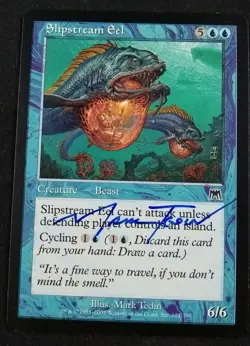 MTG Magic The Gathering Slipstream Eel Onslaught Signed by Mark Tedin NM w/ COA - Image 1