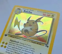 Raichu 14/62 Holo Rare - 1st Edition - Pokemon Fossil - Super Clean Holo NM - Image 2