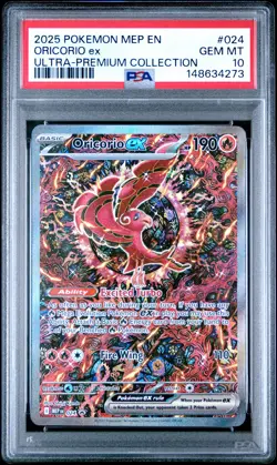 2025 POKEMON MEP EN-ME BLACK STAR PROMO #024 ORICORIO EX PSA 10 - Image 1