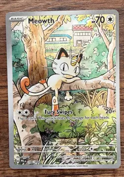 Pokemon TCG Meowth #106/094 – Illustration Rare Phantasmal Flames - Image 1
