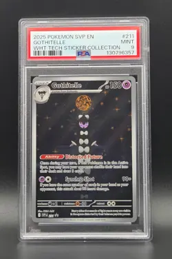 2025 Pokemon SVP Gothitelle #211 – White Tech Sticker Collection - PSA 9 MINT - Image 1
