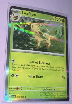 Holo Leafeon 005/131 Rare SV: Prismatic Evolutions Pokemon - Image 1