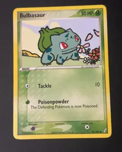 BULBASAUR 45/100 COMMON CRYSTAL GUARDIANS POKEMON MODERATELY PLAYED - Image 1