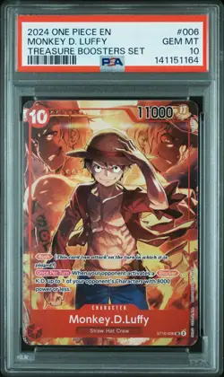 2024 ONE PIECE PROMOS TREASURE BOOSTERS SET #006 MONKEY D. LUFFY PSA 10 - Image 1