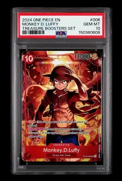 2024 One Piece English Monkey D. Luffy #006 Treasure Booster PSA 10 GEM MINT - Image 1