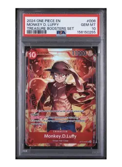 ONE PIECE ENGLISH PROMOS #006 MONKEY D. LUFFY TREASURE BOOSTERS SET PSA 10 🔥📈 - Image 1