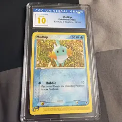 CGC 10 Pristine Mudkip 59/109 Ex Ruby & Sapphire Vintage 2003 Pokemon Card Slab - Image 1