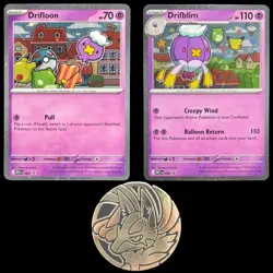 Pokemon Drifloon Promo Card #005 and Drifblim #006 Mega Evolution w/Top Loader - Image 1