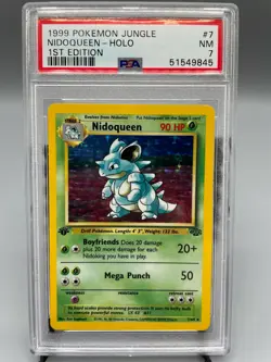 1999 Pokemon Jungle #7 Nidoqueen 1st First Edition Holo Card GRADED PSA 7 NM - Image 1
