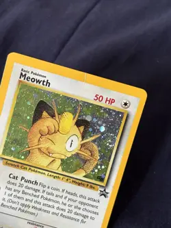 Pokemon Card Meowth Black Star Promo Holo 10 1999 Vintage - Image 3
