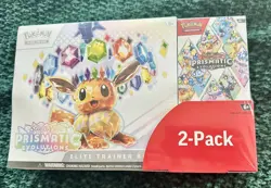 Pokemon Prismatic Evolutions COSTCO 2-pack ETB Elite Trainer Box, Booster Bundle - Image 1