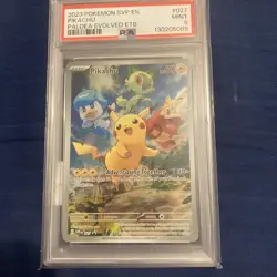 Pikachu 2023 Pokemon SVP Paldea Evolved ETB Black Star PROMO #027 PSA 9 MINT - Image 1