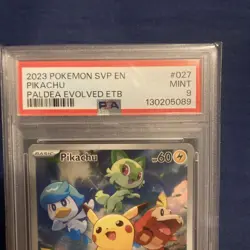 Pikachu 2023 Pokemon SVP Paldea Evolved ETB Black Star PROMO #027 PSA 9 MINT - Image 2