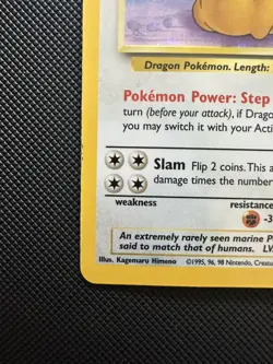 Pokemon Dragonite Holo 4/62 Fossil Vintage - Front is in Amazing condition! - Image 4
