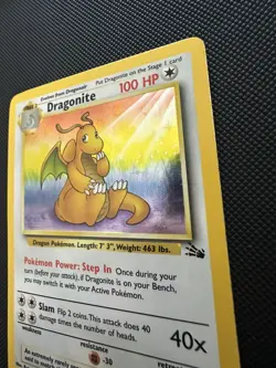 Pokemon Dragonite Holo 4/62 Fossil Vintage - Front is in Amazing condition! - Image 5
