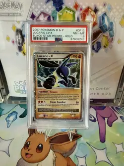 2007 POKEMON DIAMOND & PEARL BLACK STAR PROMO HOLO #DP12 LUCARIO LV.X PSA 8 - Image 1
