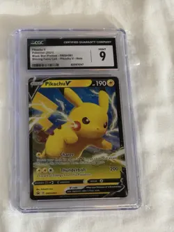 2021 Pokemon Pikachu V SWSH 061 Pikachu V Box Full Art CGC MINT 9 - Image 1