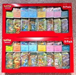 Pokemon Prismatic Evolutions 8 Mini-Tins with Promo Cards Costco 2-Pack IN HAND - Image 1