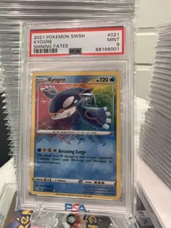 2021 Pokemon Shining Fates 021 Kyogre Amazing Rare PSA MINT 9 - Image 1