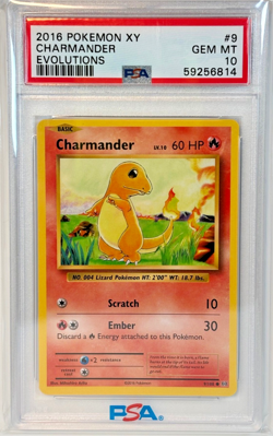 Charmander #09/108 XY Evolutions Pokemon 2016 PSA 10 - Image 1