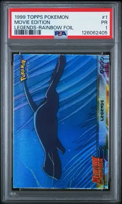 PSA 1 Topps Pokemon Legends Movie Edition Rainbow Foil 1999 Mewtwo Strikes Back - Image 1