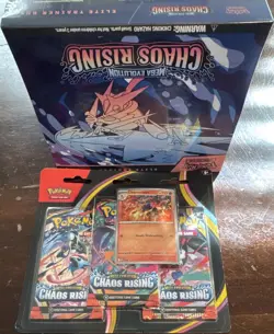 Mega Evolution: Chaos Rising Pokemon TCG Elite Trainer Box + 3-Pack Blister - Image 1