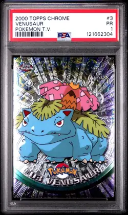 PSA 1 Venusaur Topps Chrome #3 T.V. 2000 Pokemon Animation Movie PR - Image 1