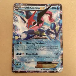 Pokemon Ash-Greninja EX XY133 Promo Holo Card Standard Size HP damaged - Image 1