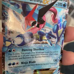 Pokemon Ash-Greninja EX XY133 Promo Holo Card Standard Size HP damaged - Image 3