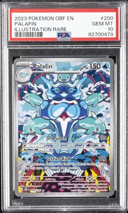 2023 POKEMON OBF EN-OBSIDIAN FLAMES ILLUSTRATION RARE #200 PALAFIN PSA 10 - Image 1