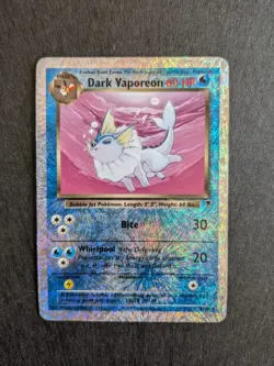 Dark Vaporeon 9/110 Reverse Holo Legendary Collection 2002 Pokemon Card MP - Image 1