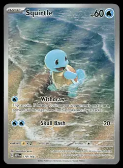 Pokemon Cards Squirtle 170/165 151 Illustration Rare NM - Image 1