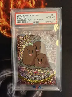 SPARKLE Dugtrio #51 Topps Chrome Series 1 Holo Pokemon Card 💎PSA 10 GEM MINT💎 - Image 1
