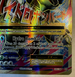 Mega M Blastoise EX 102/108 Evolutions Ultra Rare Holo Pokemon Card - LP - Image 4