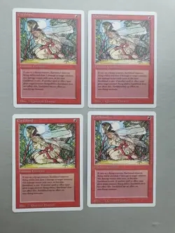 Earthbind x4 PLAYSET , MTG Revised Ed. (1994) Common Red Enchant Creature NM - Image 1