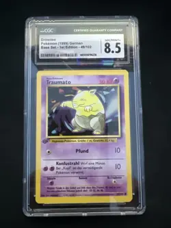 CGC 8.5 NM/MINT+ German Drowzee / Traumato Base 1st Edition Pokemon 49/102 -76 - Image 1