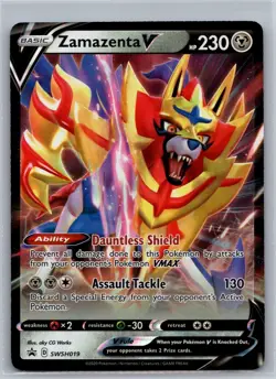 Zamazenta V - SWSH019 - Pokemon Sword & Shield Promo Ultra Rare Holo Card NM - Image 1