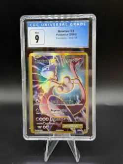 CGC 9 MINT Mewtwo Ex 103/108 XY Evolutions Ultra Rare Holo Full Art Pokemon - Image 1