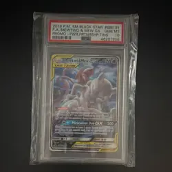 Pokemon Mewtwo & Mew GX SM191 SM Black Star Promo TAG TEAM Full Art Holo PSA 10 - Image 1
