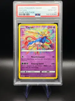 Pokemon Vivid Voltage Zacian 082/185 Amazing Rare Holo PSA 10 - Image 1
