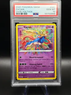 Pokemon Vivid Voltage Zacian 082/185 Amazing Rare Holo PSA 10 - Image 2