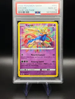Pokemon Vivid Voltage Zacian 082/185 Amazing Rare Holo PSA 10 - Image 5