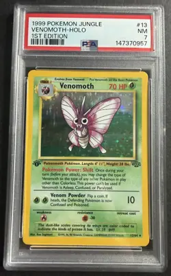 Pokemon Wizards Venomoth Jungle 1st Edition 13/64 Holo Rare 1999 PSA 7 - Image 1