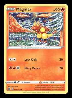 Magmar Brilliant Stars 019/172 Pokemon Near Mint Shinji Kanda - Image 1
